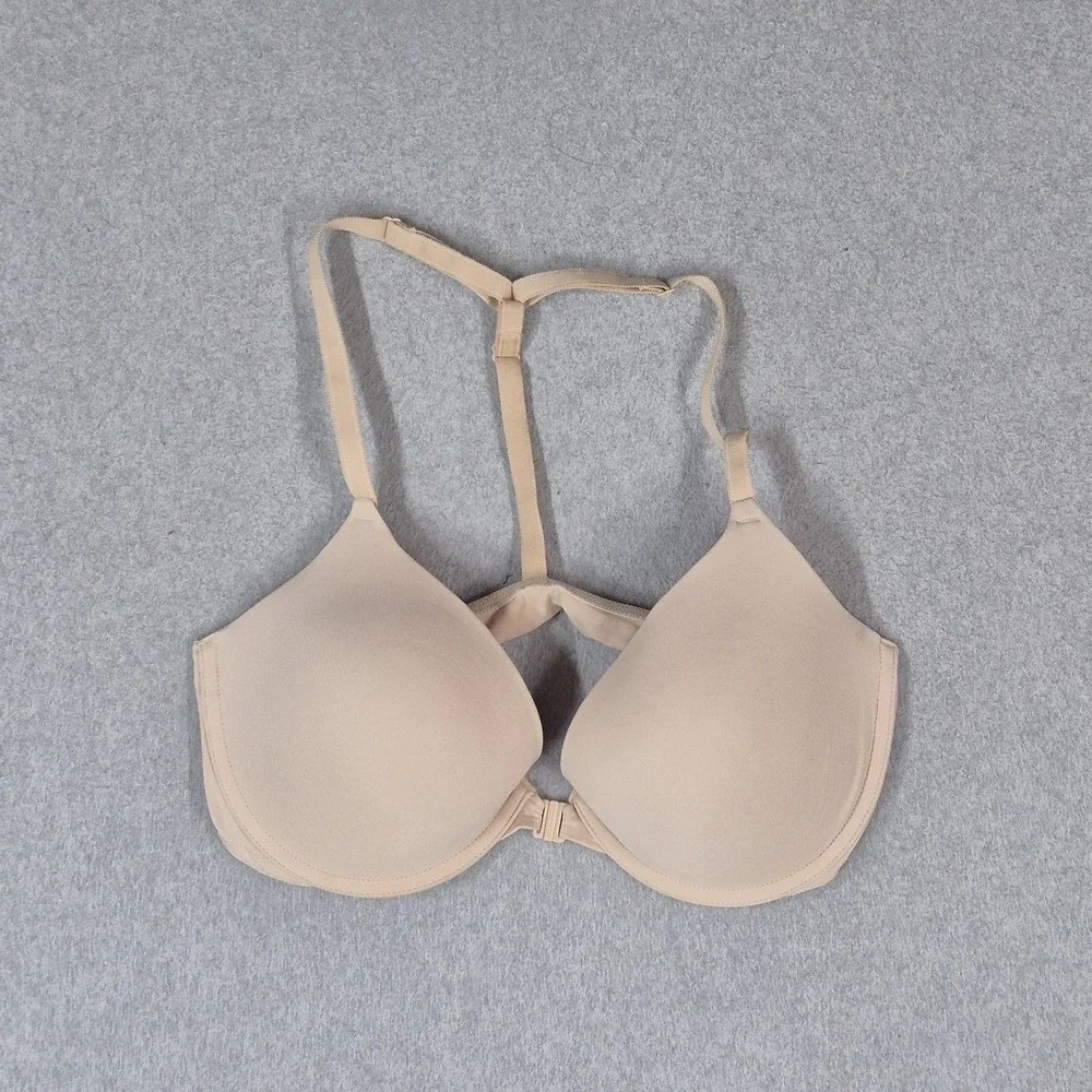 Victoria's Secret PINK Women Bra 36D Beige Wear Everywhere Push Up Front Closure